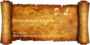 Dvoracsek Lajos névjegykártya